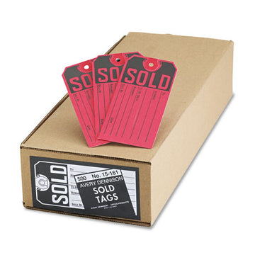 Avery® Sold Tags, Paper, 4 3-4 X 2 3-8, Red-black, 500-box freeshipping - TVN Wholesale